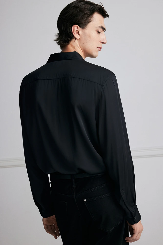 Regular Fit Satin Shirt