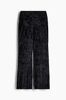 Flared Crushed Velour Pants