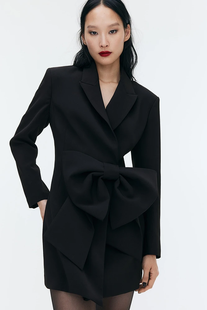 Bow-front blazer dress