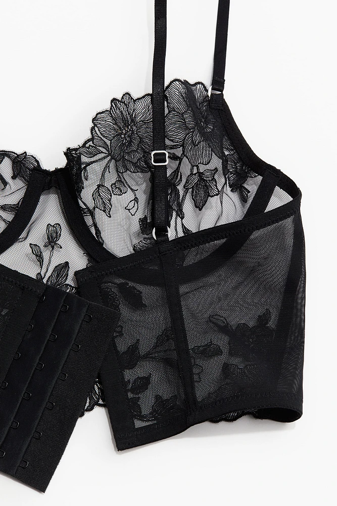 Non-padded Embroidered Bustier