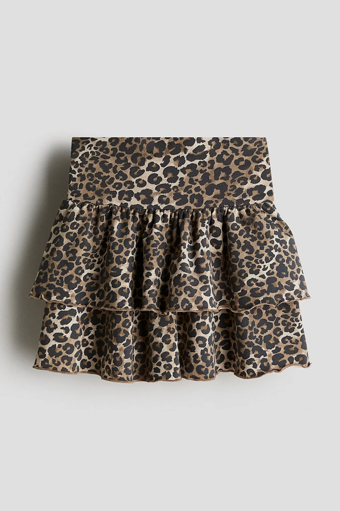 Foldover-Waist Tiered Skirt