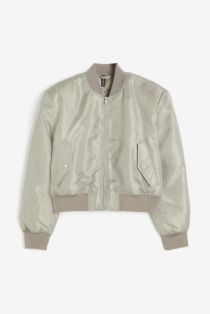 Bomber Jacket with Shoulder Pads