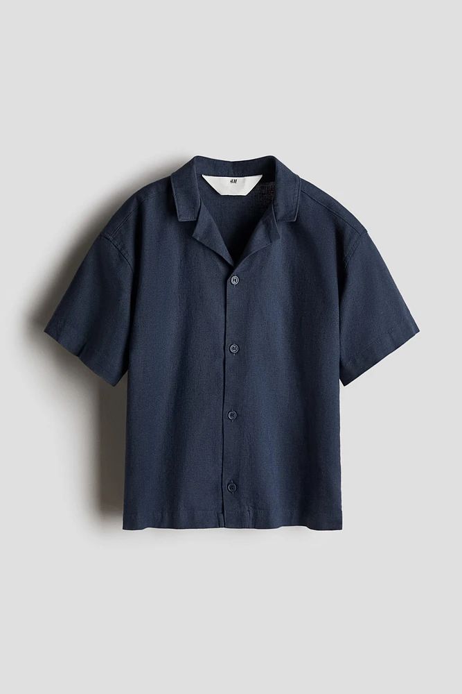 Chemise en coton avec col cubain