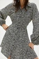 Balloon-sleeved Shirt Dress