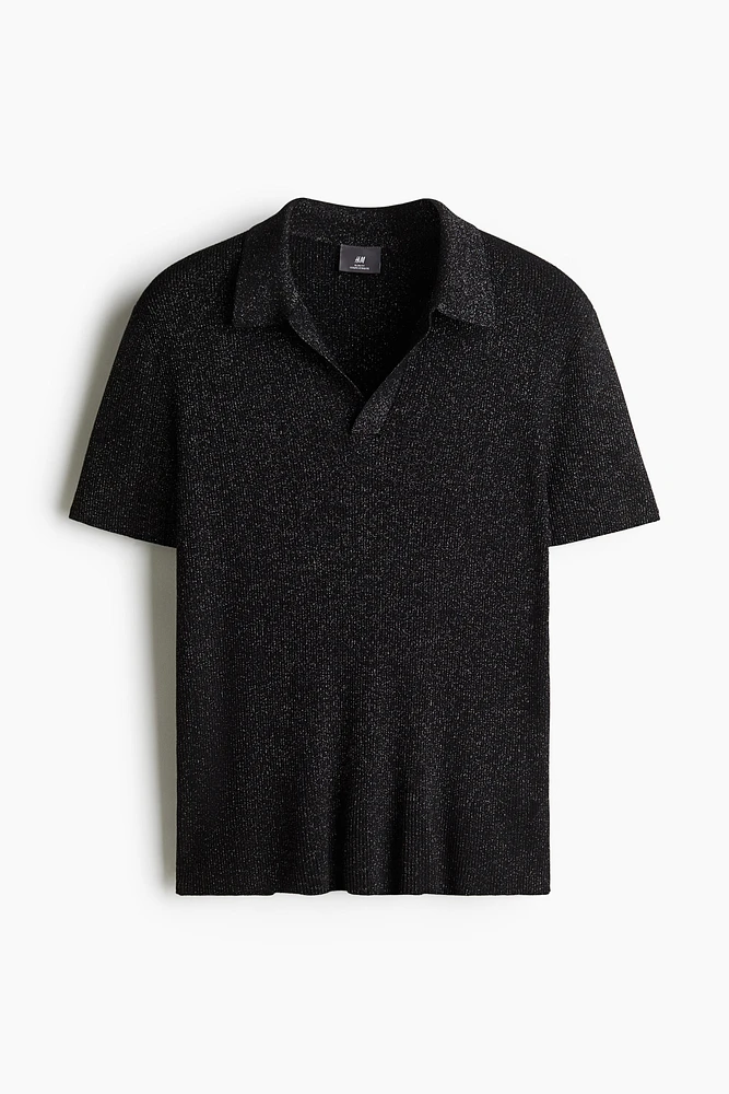 Slim Fit Glittery Polo Shirt