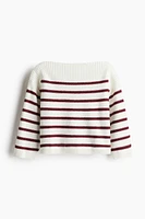 Purl-Knit Boat-Neck Sweater