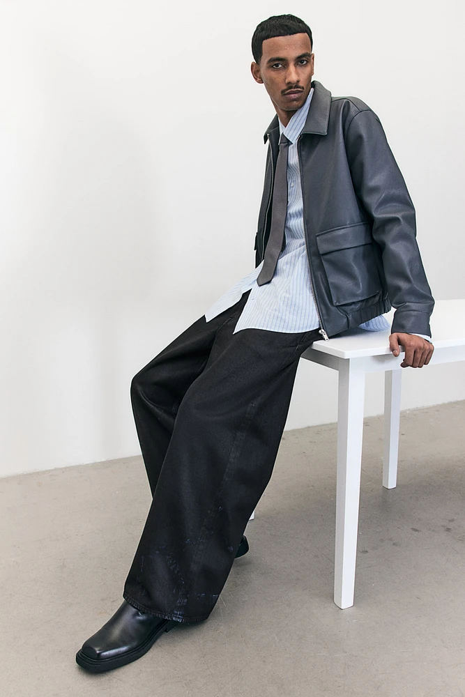 Jean large à taille haute