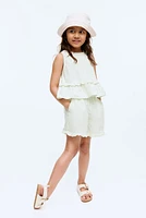 Ruffle-Trimmed Cotton Shorts