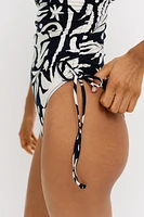 Maillot de bain coussiné avec cordons serrage