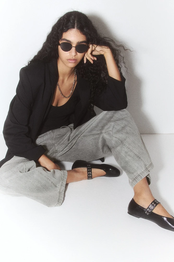 Pantalon en denim avec cordon de serrage