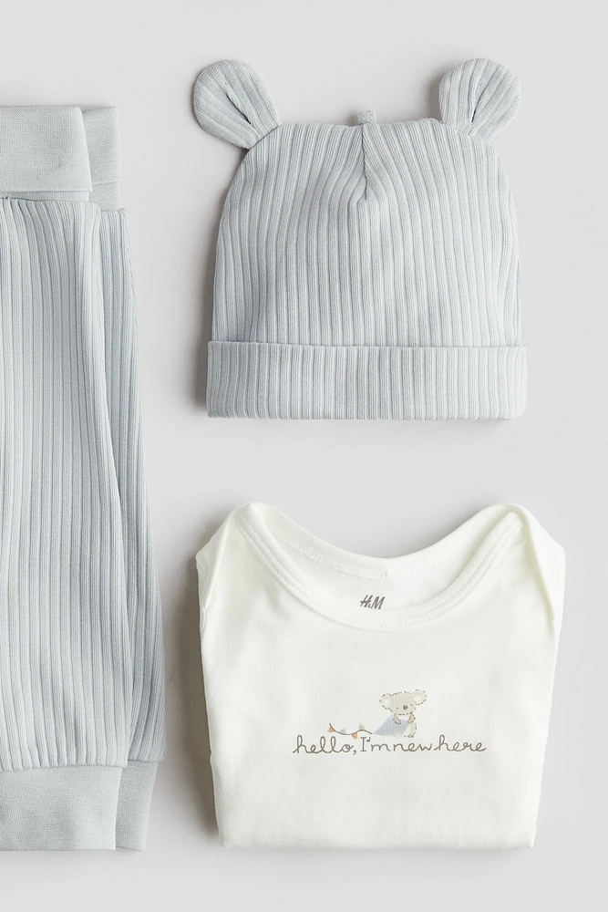 Ensemble 3 pièces en jersey de coton