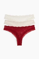 3-pack Lace Brazilian Briefs