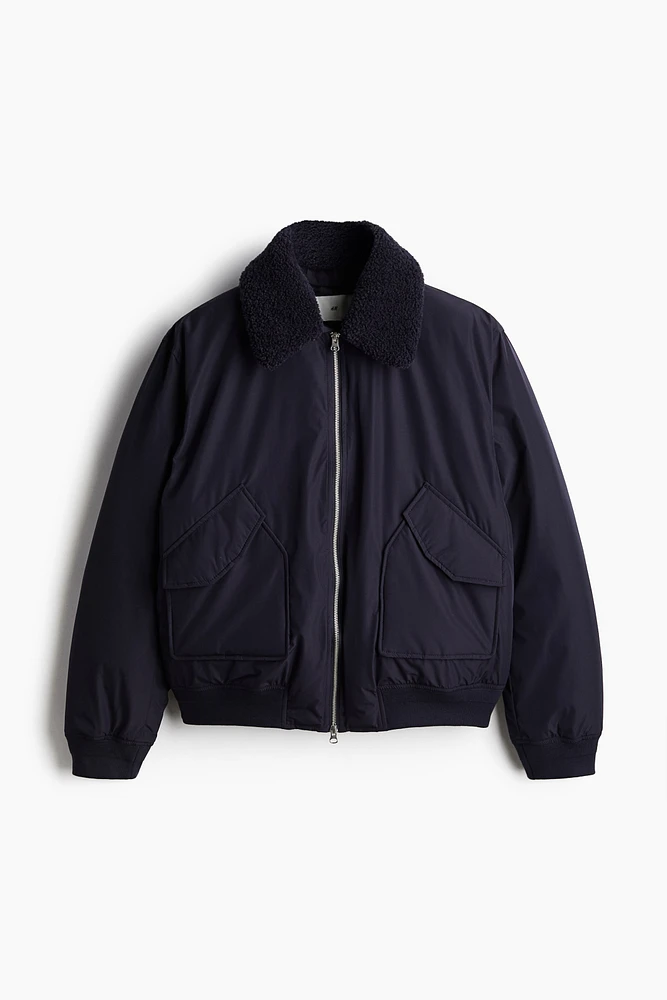 Regular Fit Bomber Jacket with Collar