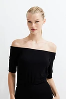 Off-the-shoulder Jersey Top