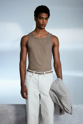 Slim-Fit Ribbed Tank Top