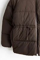 Oversized Drawstring-Waist Puffer Jacket