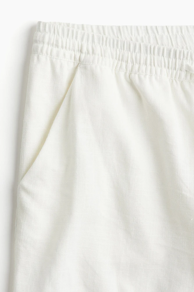 Linen-blend Pull-on Shorts