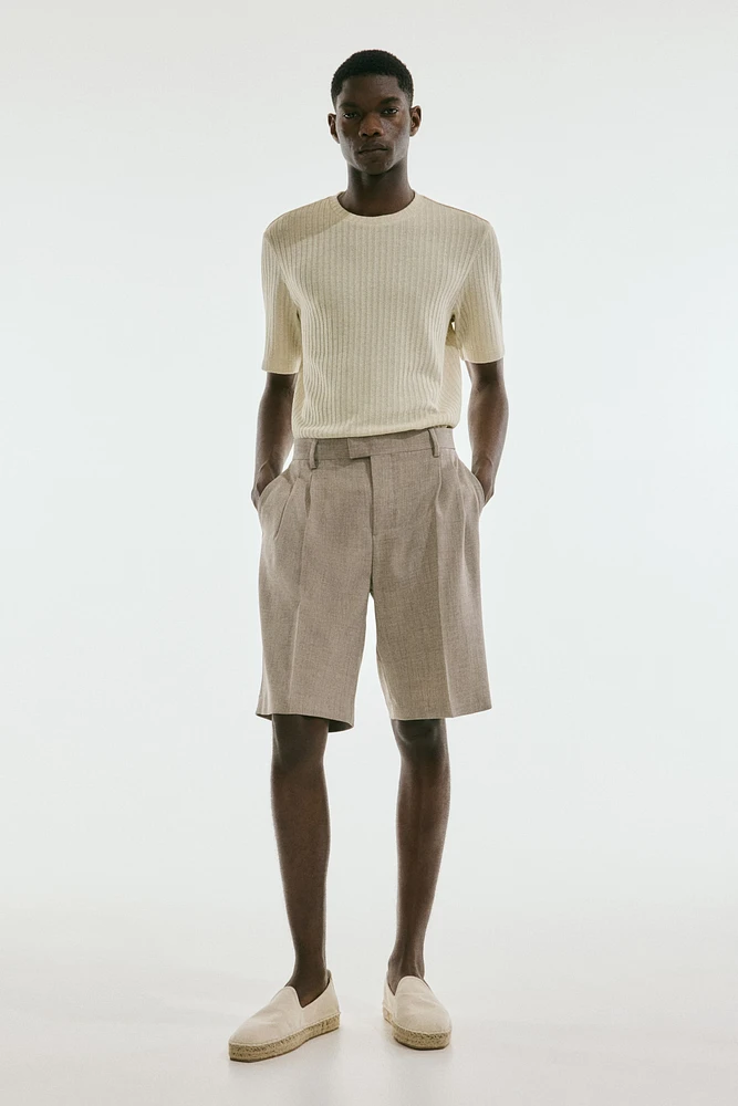 Regular Fit Rib-knit T-shirt