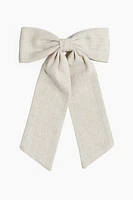 Linen-Blend Bow Hair Clip