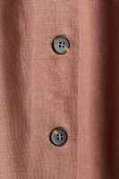Linen-Blend Midi Dress