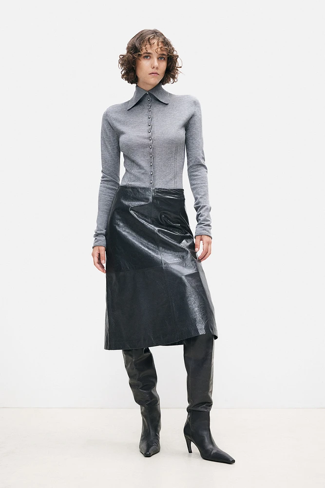 A-Line Leather Skirt