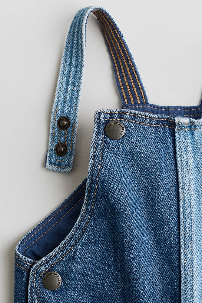 Patched Denim Overalls