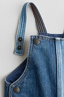 Patched Denim Overalls