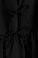 Tie-Detail Poplin Dress