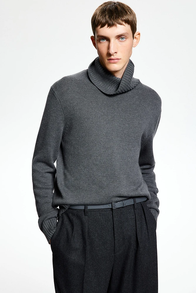 Cotton-Blend Mock-Turtleneck Sweater