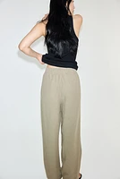 Linen-Blend Drawstring Pants