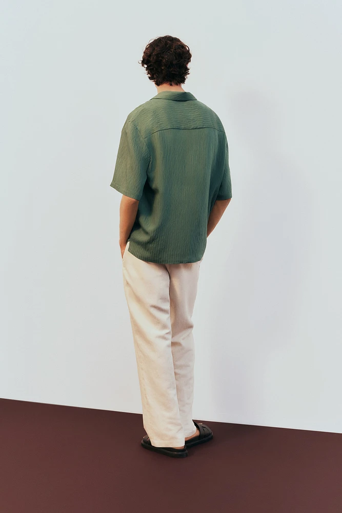 Loose-Fit Crinkled Resort Shirt
