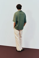 Loose-Fit Crinkled Resort Shirt