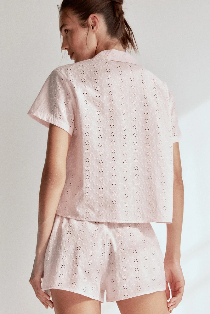 Pajamas with Eyelet Embroidery