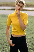 Fine-Knit Turtleneck Top