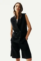 Linen-Blend Vest