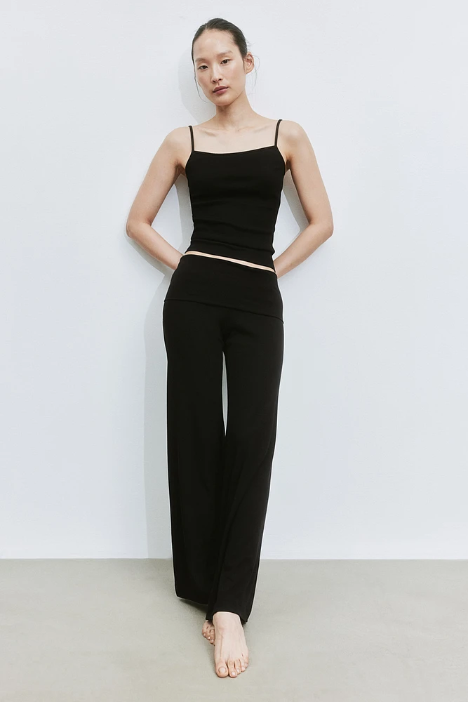 Ribbed Wide-Leg Pants