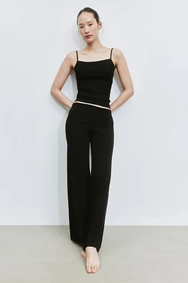 Ribbed Wide-Leg Pants