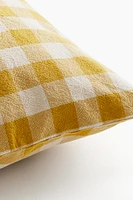 Gingham-Checked Cotton Cushion Cover