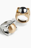 2-pack Two-Toned Rings