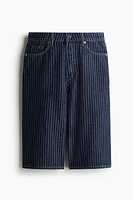 High-Waist Knee-Length Denim Shorts