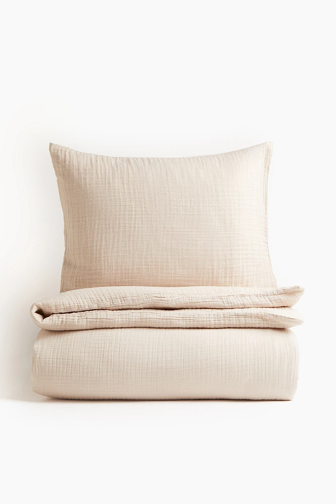 Parure de couette lit simple en mousseline
