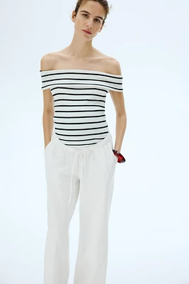 MAMA Denim Drawstring Pants