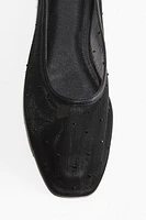 Rhinestone-Embellished Ballet Flats