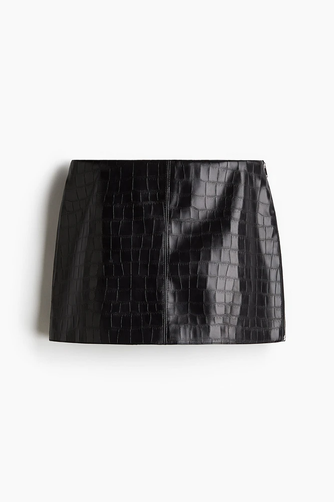 Crocodile-Patterned Mini Skirt