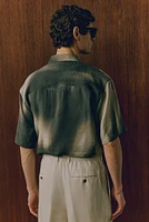 Chemise classique à col cubain en modal mélangé