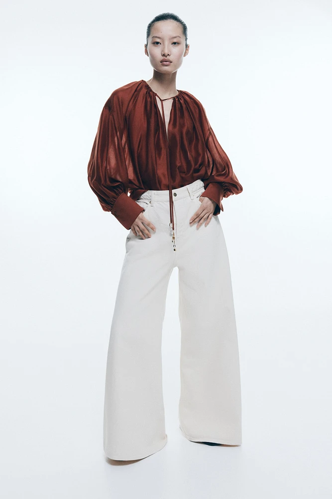 Blouse en lyocell mélangé
