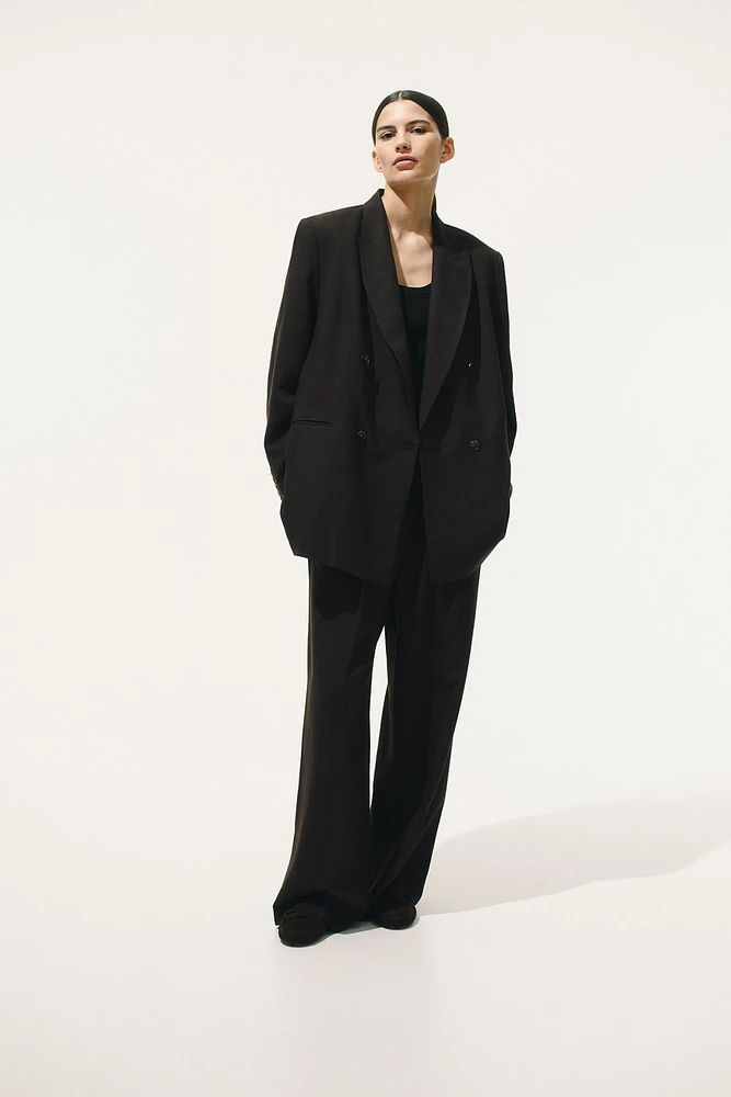 Linen-Blend Blazer