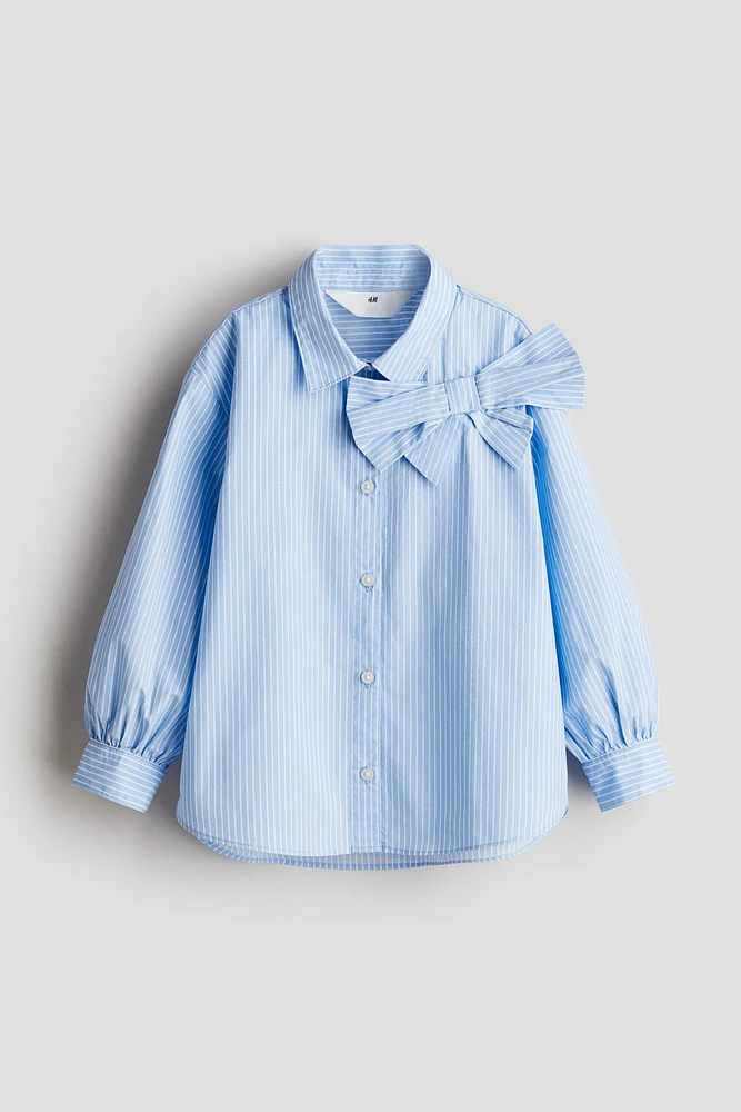 Bow-Detail Poplin Blouse