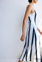 Tie-shoulder-strap Midi Dress