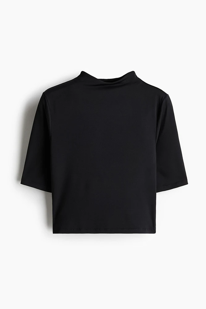 Microfiber Mock Turtleneck Top